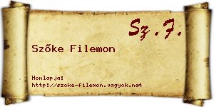 Szőke Filemon névjegykártya