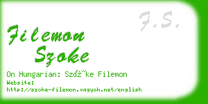 filemon szoke business card